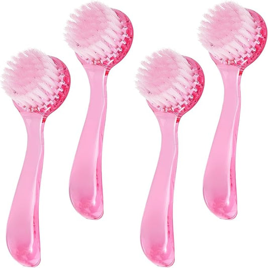 4 Pack Facial Cleansing Brush, Beomeen Face Scrubber Exfoliating Brush Face Wash Scrub Exfoliator for Skin Care, Makeup Removal,Pink