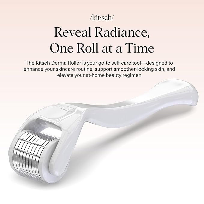 Kitsch Derma Roller – Skin Care Tool & Face Roller for Boosting Absorption of Serums & Oils - Beard Derma Roller for Men - Easy-to-Use Beauty Roller for Skin, Beard & Hair Growth