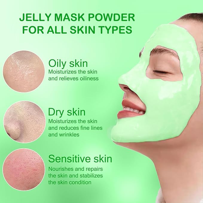 Jelly Mask for Facials Professional Natural Gel Face Masks, Hyaluronic acid Hydrating Rubber Mask Jar Face Mask SkinCare 23 Fl Oz (Aloe Vera)