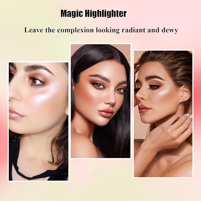 Blush Stick, Cream Blush Stick for Cheeks & Lips, Blendable Long-Lasting Multi-Use Contour Stick & Highlighter Makeup (#6 HIGHLIGHT)