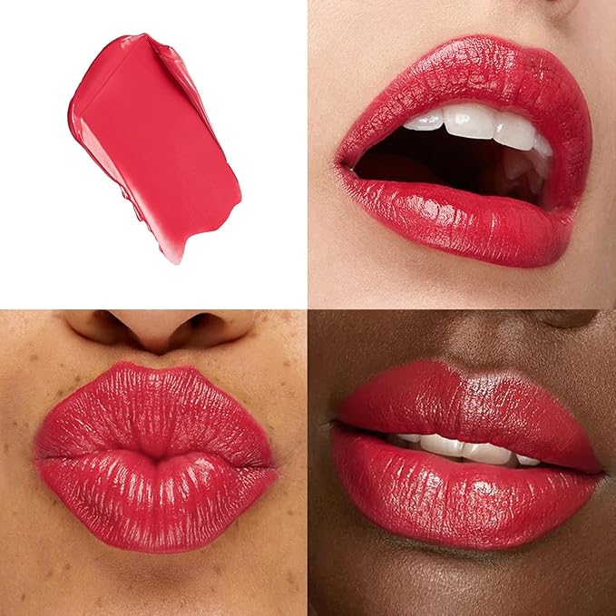 Classic Red Moisturizing Lipstick – Hydrating Creamy Lip Color for Dry & Sensitive Lips, Lightweight Glossy Tinted Balm, Long-Lasting Lipstick for Women (First Crush)