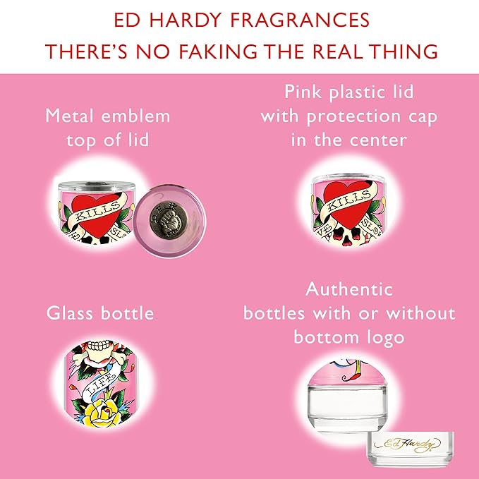 Ed Hardy Perfume for Women, Eau De Parfum Spray with Warm Amber Notes, 3.4 fl oz