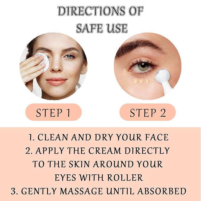Caffeine Eye Cream Eye Serum, Under Eye Roller Cream for Dark Circles and Puffiness, 0.51 Fl Oz