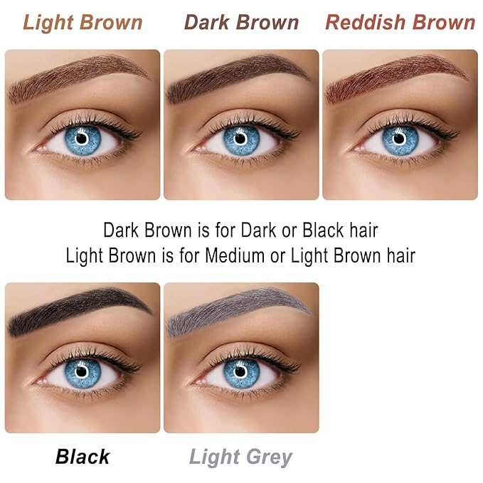 Eyebrow Pencil Microblade Eyebrow Pen - Waterproof Eyebrow Pen 4 Fork Tip Pencil Smudge Proof Long Lasting Brow Pens, Dark Brown