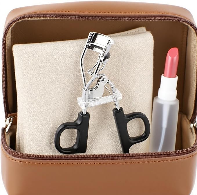 Black Eyelash Curler, Natural Curl Lash Curler - Wide Fit Comfortable Curved Design with Non-Slip Grip & Replacement Pads for a Natural, Clump-Free Lift (Black)