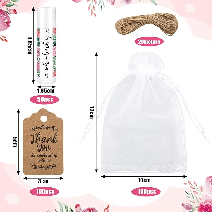 Demissle 50 Pcs Baby Shower Lip Flower)