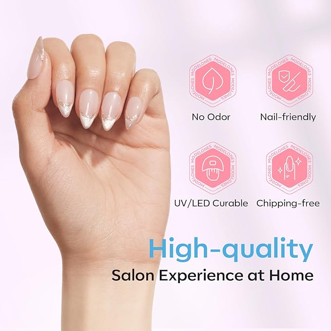 Modelones Extra Short Almond Fake Nail Tips - 510Pcs Half Cover Gel Tips Pre-shaped Clear Acrylic Gel Kit False Press on Nails for Extension DIY Salon 15Sizes