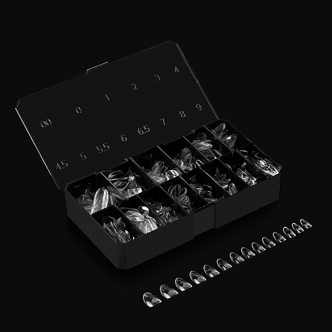 Apres Gel-X® Round Box of Nail Tips | 280 Gel-X Tips, Soft Tips, 14 Sizes 00-9 | Half-sizes Included (Natural Round Short, 280.00 Fl Oz (Pack of 1))