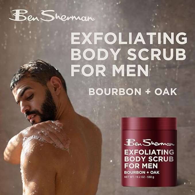 Ben Sherman Exfoliating Body Scrub For Men with Shea Butter Vitamin A and C, Moisturizing Hydrating Body Scrub for Healthy Skin