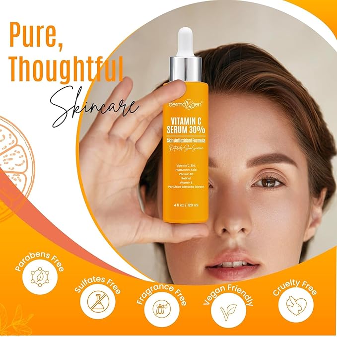 30% Vitamin C Serum for Face - Natural & Organic Anti Wrinkle & Skin Rejuvenator Moisturizer with Hyaluronic Acid & Vitamin E - Powerful Anti Aging Serum - Age-Defying Beauty Regimen- 4 FL OZ