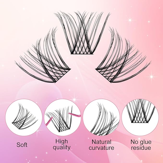 Lash Clusters DIY Eyelash Extensions 120 Clusters Lashes D Curl 0.07 Natural Individual Lash Extensions Mixed Tray False Eyelashes Soft & Strong Thin Band DIY at Home (F30-0.07D, 8-16mm)