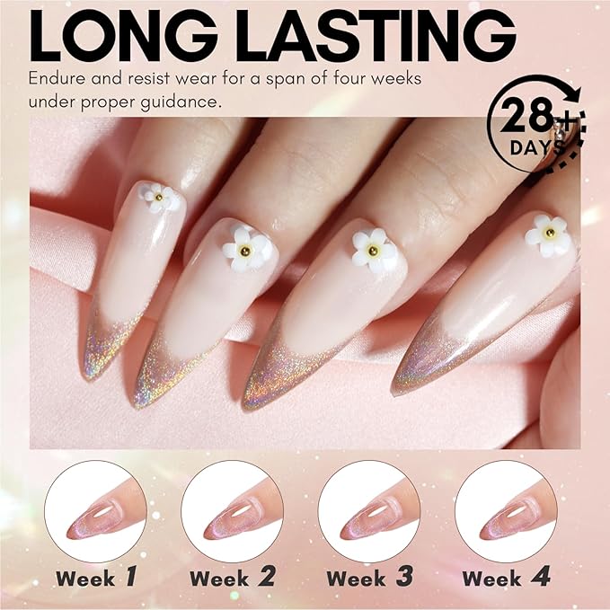 Makartt Cat Eye Gel Nail Polish: Universal Rainbow Holographic Gel Polish Bronze Gaze Sparkly Glitter Unique Magnetic Effect Nail Gels for DIY Nail Art UV LED Soak Off Manicure 10ml