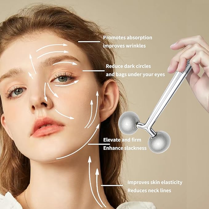 2Pcs Gua Sha Facial Tools Stainless Steel, Detailer GuaSha Set for Face Neck, Natural Skin Care Metal Gua Sha Lymphatic Drainage Face Massage Tool, Gift for Women (Heart Guasha Set)