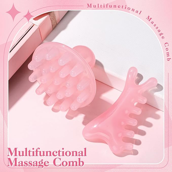 2Pcs Hair Massager Scalp,Resin Head Massager Scalp Gua Sha Tool Head Stress Relief Tools for Face,Body