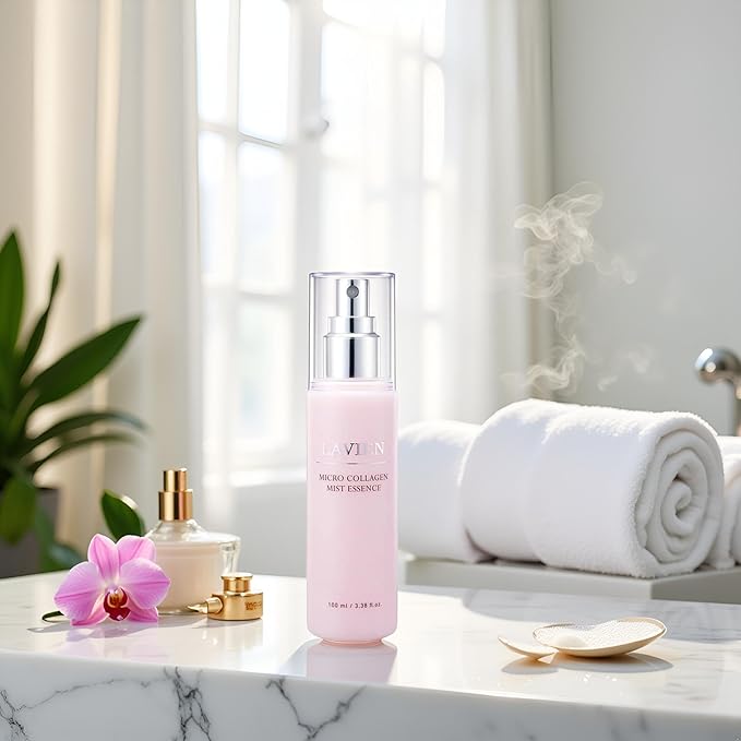 Lavien Micro Collagen Mist Essence - Hydrating Facial Spray, Redness and Smooth Skin - Suitable All Skin Types - 3.38 Fl Oz Bottle