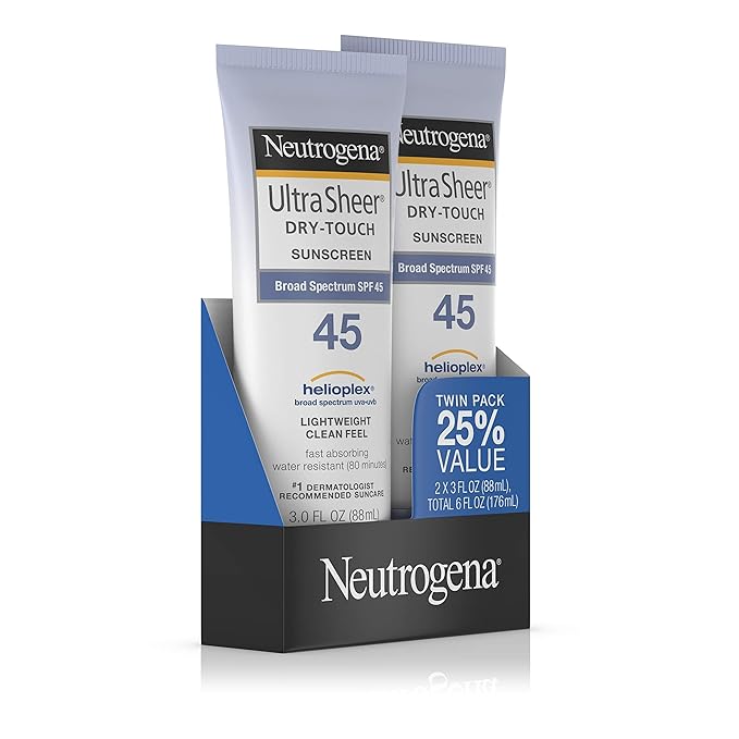 Neutrogena Ultra Sheer Dry-Touch Sunscreen SPF 45, 3 oz (Pack of 2)