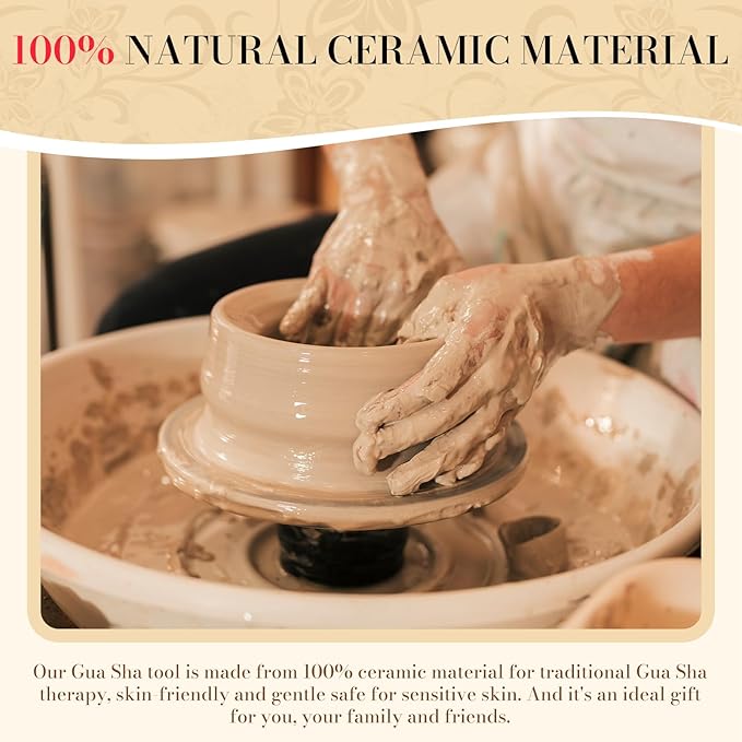 9 in 1 Ceramic Body Gua Sha Facial Tool, Face & Body Gua Sha Massage Tools, Premium Korean Guasha Board for Face Lift, Muscle Relief, Skin Care