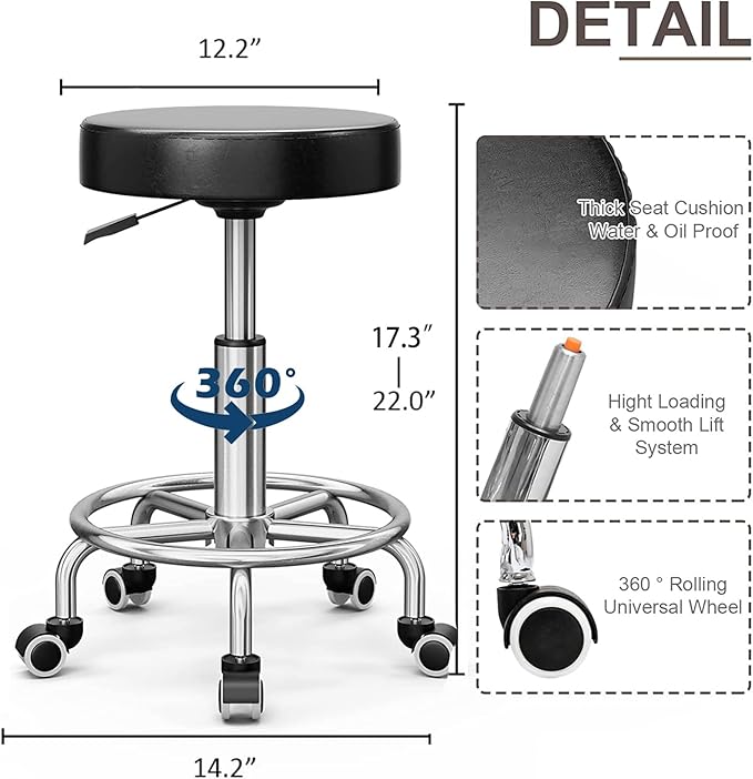 Icoget Electric Tattoo Chair Esthetician Bed and Stool, Lash Chair for Eyelash, Facial Bed Spa Massage Table for Beauty Microblading, Wax, Black