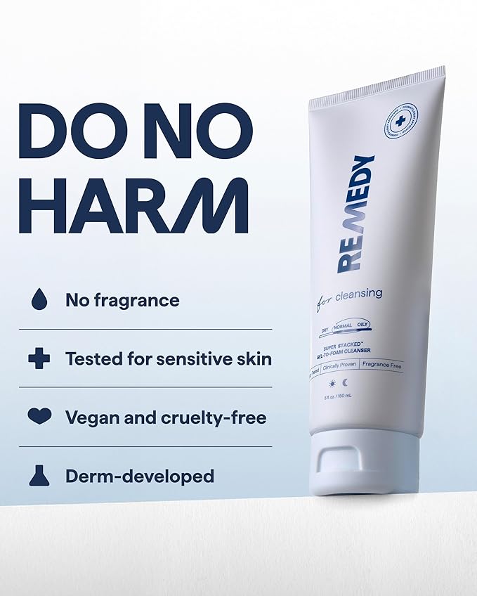 Remedy for Lightweight Cleansing - Gel to Foam Cleanser for Normal to Oily Skin - 0.5% Salicylic Acid, Ceramides, Glycerin, Green Tea - By Dermatologist Dr. Shah, 5 fl. Oz