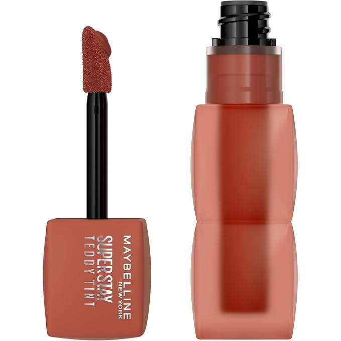 MAYBELLINE Super Stay Teddy Lip Tint, Long Lasting Matte Lipstick for Up To 12HR Wear, Faux-Freckle, 1 Count