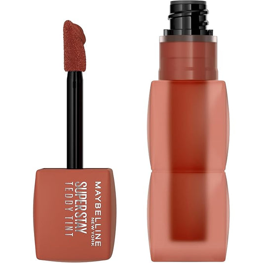 MAYBELLINE Super Stay Teddy Lip Tint, Long Lasting Matte Lipstick for Up To 12HR Wear, Faux-Freckle, 1 Count
