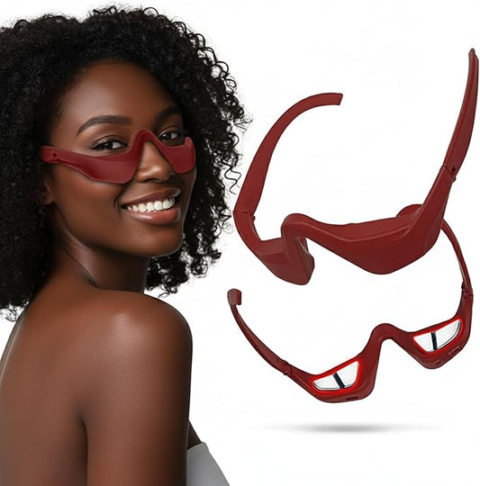 Under-Eye Red Light Therapy Device with Microcurren, 3D Contour Eye Massager for Dark Circles, Eye Bags & Wrinkles, Rechargeable Under Eye Treatment Device for Puffiness and Fine Lines