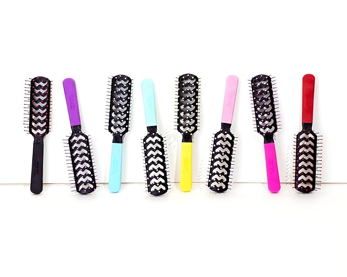 Cricket Static Free Fast Flo Color Vent Hair Brush - Quick and Blow Drying, Detangling, and Frizz-Free Styling - Anti-Static Bristles, Ideal for All Hair Types, Party Pleaser (Yellow)