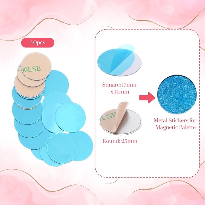 3 Pack Magnetic Makeup Palette with Clear Top, Empty Eyeshadow Pan Dispensing Storage Box with 30Pcs Adhesive Metal Stickers for DIY Cosmetics Lipstick Blush Powder-9.25”X6.57”Palette