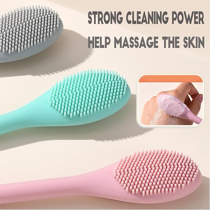 Silicone Face Mask Applicator Brush,Soft DIY Skincare Applicator Tools,Scrubber Exfoliator,Facial Cleansing Brush for Deep Gentle Exfoliating (Pink/Blue)