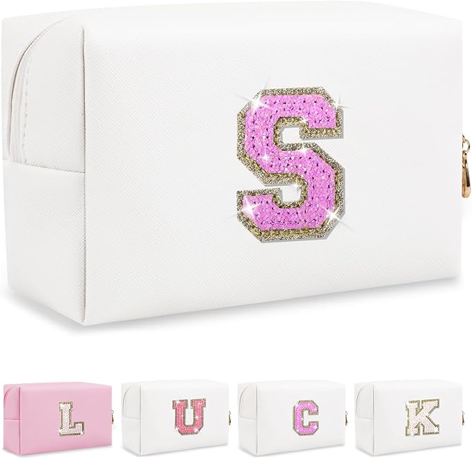 Personalized initial letter makeup bag,