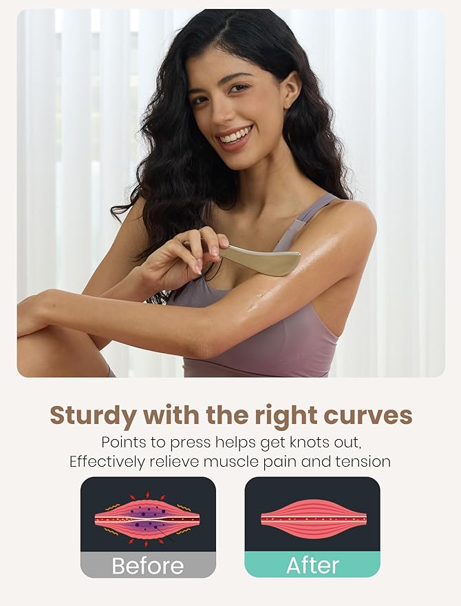 lifechill Stainless Steel Gua Sha Tools for Whole Body, Heavy-Duty Metal Muscle Scraper Tool for Pain Relief Deep Tissue, Fascia Massage Tools for Soft Tissue Therapy