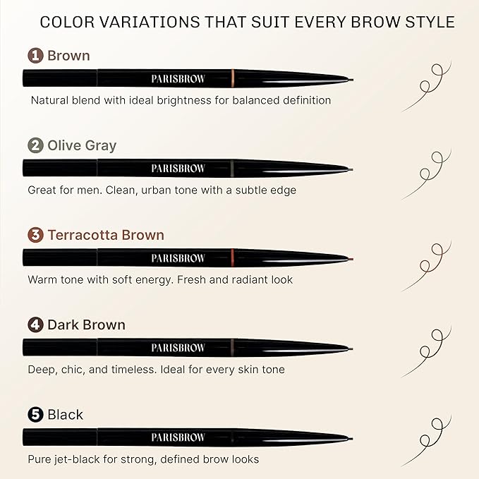 PARISBROW Slim Brow Pencil 5 Colors Set