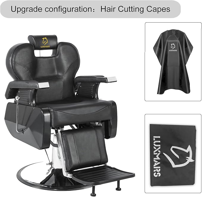 Salon Chair Barber Chair Hydraulic Styling Chair for Hair Salon 360 Degrees Rolling Swivel Barber Chairs Hydraulic Hair Chair All Purpose Beauty Spa Equipment - Silver