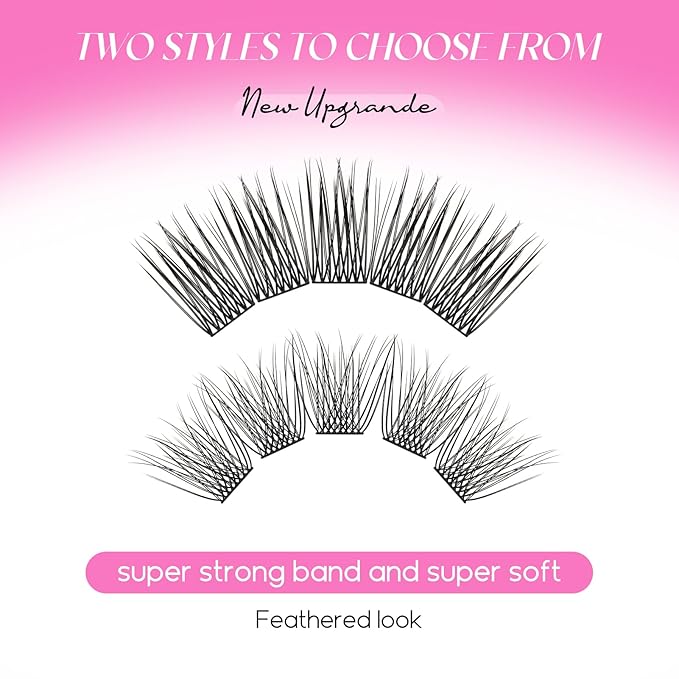 Lash Clusters DIY Eyelash Extensions 175 Clusters Lashes D Curl 0.07 Natural Individual Lash Extensions Mixed Tray False Eyelashes Soft & Strong Thin Band DIY at Home (F24+F25-0.07D, 8-16mm)