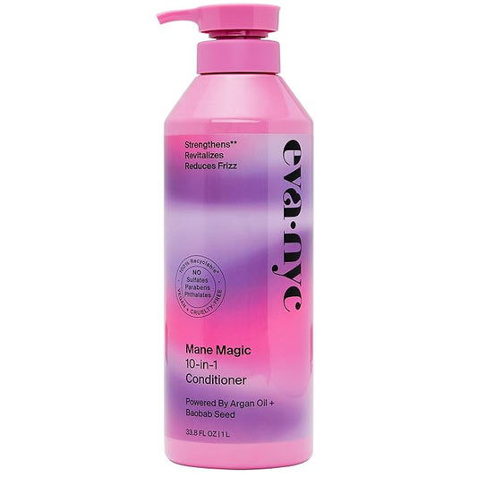 Eva NYC Mane Magic 10-in-1 Hair Conditioner, Sulfate-Free for Soft, Smooth, Strengthened Locks - All Hair Types, GMO-Free, 1L