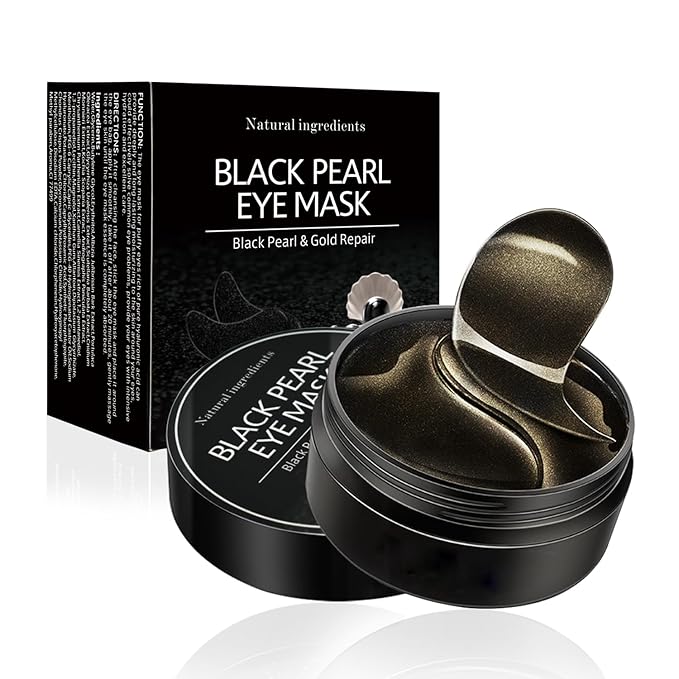 Under Eye Patches for Puffy Eyes: 60PCS Collagen Eye Gels Pads - Black Pearl Under Eye Mask - Reduce Dark Circles & Bags - Skin Eye Care Products