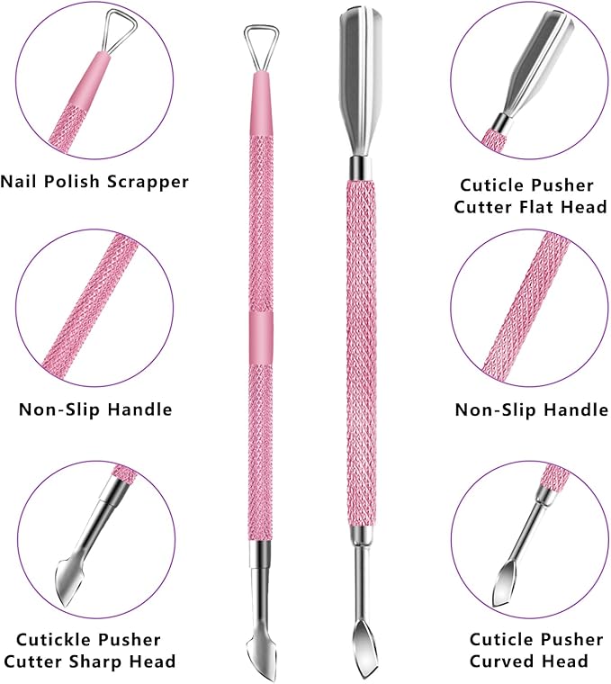 Cuticle trimmer with cuticle pusher