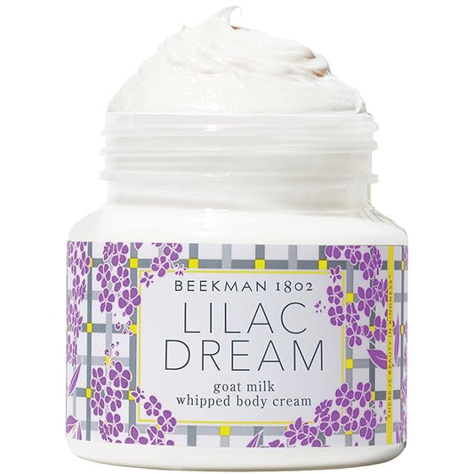Beekman 1802 Lilac Dream Whipped Body Cream - 8 oz - Moisturizes, Soothes & Softens - With Coconut Oil and Mango Seed Butter - No Irritation - Good for Sensitive Skin