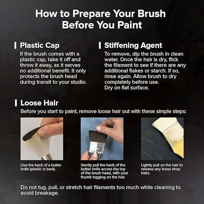 Silver Brush Limited BV-3055S Black Velvet Short Handle Medium Round Brushes, Mixed Filament With Very Soft Tips, 4pc Professional Artist Painting Bundle for Watercolors, Gouache, Dyes & Silk Painting