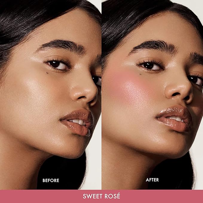 Summer Fridays Blush Butter Balm - Skincare-Infused Hydrating Cream Blush with Hyaluronic Acid, Ceramides, & Shea Butter for a Dewy Flush of Color - Cheek and Lip Tint - Sweet Rosé (0.14 Oz)