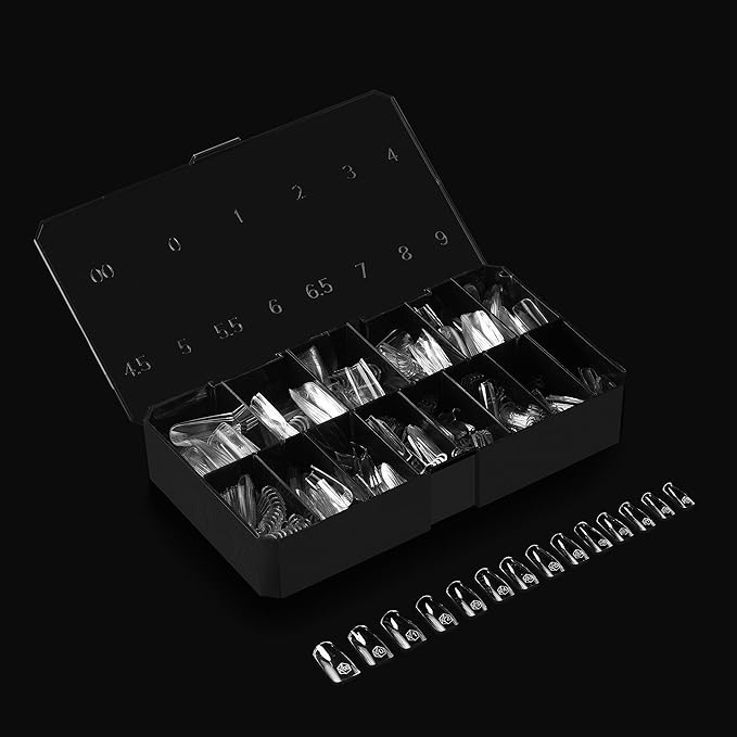 Aprés Gel-X® Scupted Square Medium Tip Box | 500pc Gel-X Tips, 11 Sizes 00-9, Premium Quality