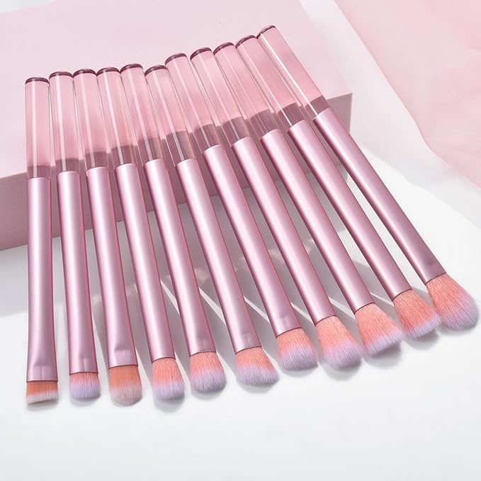 111 Makeup Brushes Set 22 Pcs Makeup Kit With Case Premium Soft Synthetic Hair Foundation Brush Concealer Brush Eyeshadow Brush Transparent Make up Brushes Set With Beauty puff(Pink, 22pcs)