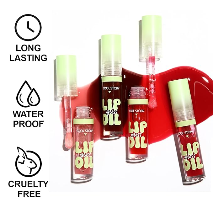 4 Pack Hydrating Glow Lip Oil Makeup Set for Women, Moisturizing Lip Gloss with Glow Finish, Long Lasting Nourishing Lip Care Fat Oil Lip Drip, Sweet Candy Scent (SET A, LIGHT)