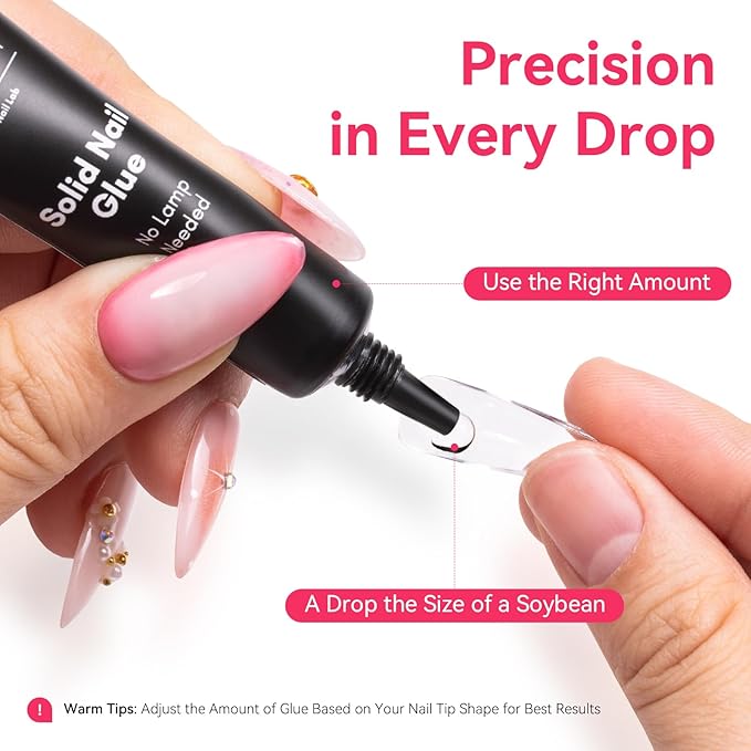 Makartt Nail Glue for Press On Nails: Solid Nail Gel No Lamp Needed Soft Acrylic Gel Nail Tips Fake Nails, Easy to Control Hema-Free Nail Glue Gels for Nail Art DIY Home Manicure 10ml (10ml*2)