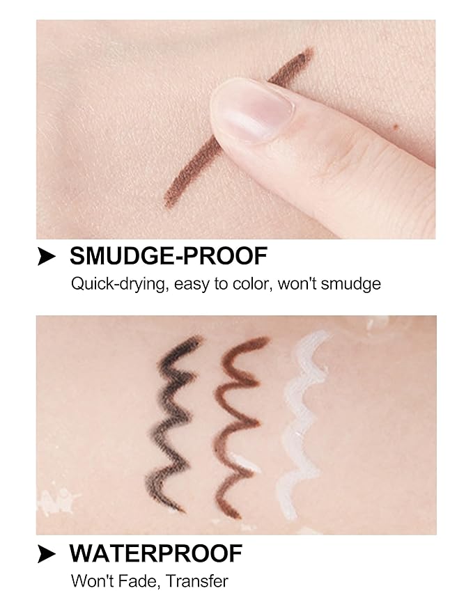 Erinde 2PCS Waterproof Gel Eyeliner Pencil, Glide on Smooth Eyeliner for Mature Women, Long-Wearing Matte Gel Cream Texture, Creamy Retractable Eye Liner, Built-in Sharpener, Transfer-Proof, Brown