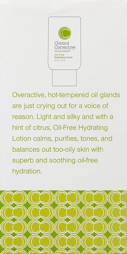 CONTROL CORRECTIVE Oil Free Hydrating Lotion, 2.5 Oz - Lightweight, Silky, Non-Comedogenic, Oil-Free, Facial Moisturizer, Leaves Skin Hydrated And Glowing, Calms, Purifies, Tones, Repairs, Balances