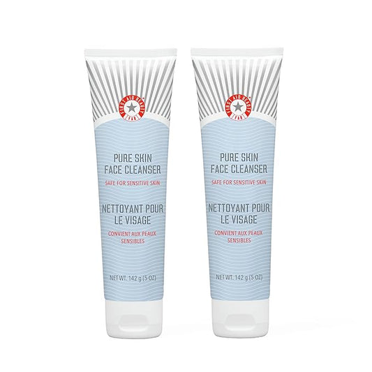 First Aid Beauty - Pure Skin Face Cleanser, Effectively Removes Makeup, Dirt, & Impurities, Gentle Cleanser Leaves skin Soft & Supple, Fragrance Free (5 oz, 2 ct)