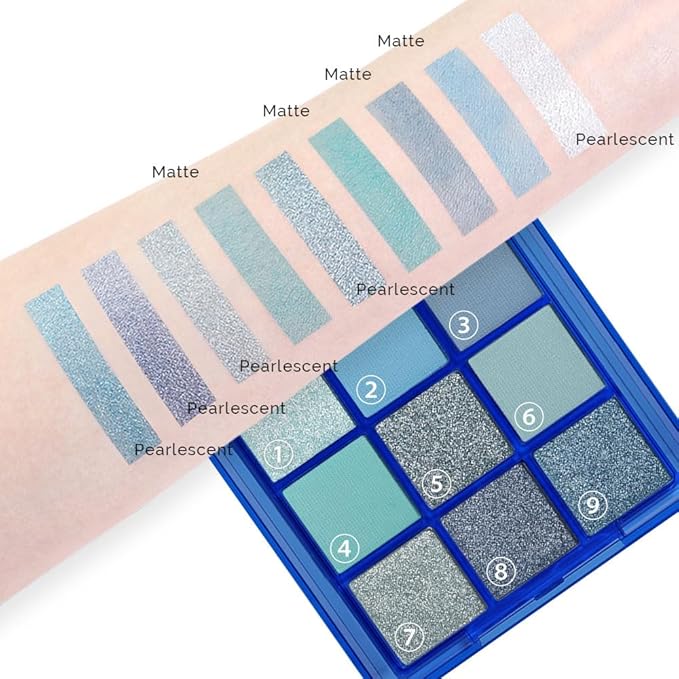 Sapphire Blue Smoky Eye Shadow Palette,Navy Royal Blue Green Goth High Pigment Natural Eyeshadow Palette,Waterproof,Blendable Long Lasting Naturing-Looking,Vegan & Cruelty-Free