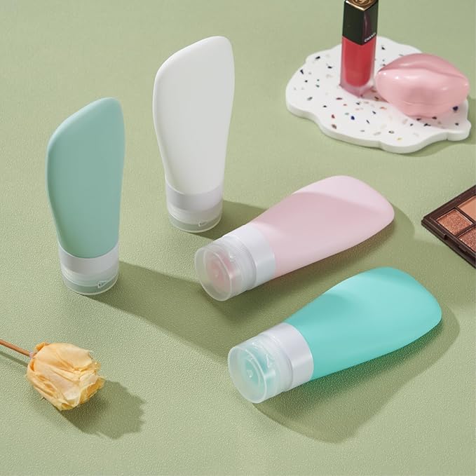 INSFIT Portable Travel Bottles, TSA Approved Leak Proof Containers for Toiletries, BPA Free Refillable Accessories for Shampoo, Body Wash, Liquids (4 Pack)