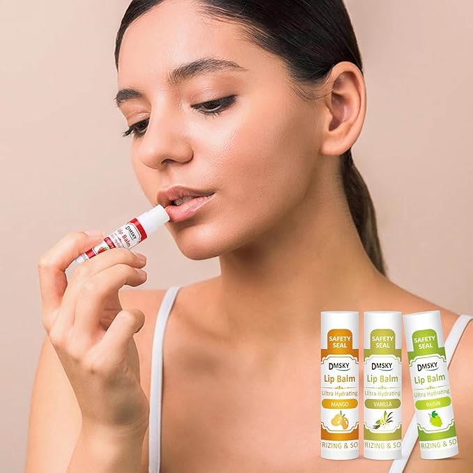 DMSKY 240 Pack Lip Balm, Natural Lip Balm Bulk with Vitamin E and Coconut Oil, Christmas Stocking Stuffers, Christmas Gifts for Women Girls-12 Flavors